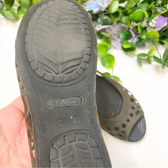 Crocs Adrina Jelly Flat Sandals Size 8 - Picture 8 of 8